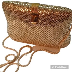 Evening clutch gold mash color,hard shell